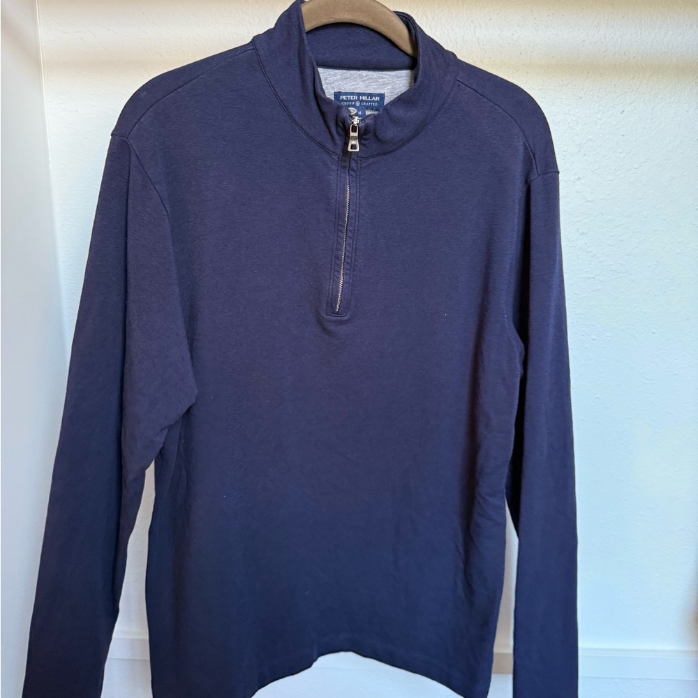 Peter Millar Blue Zip Up Sweater